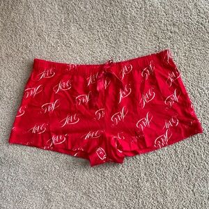 Victoria's Secret Love Sleep Shorts Size XXL, NEW Red White Pajamas Lounge Cozy